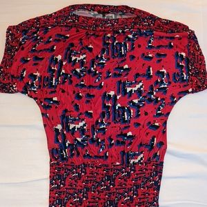 BCBG MAXAZRIA short sleeve Tunic dress, size M, in magenta, black, deep purple